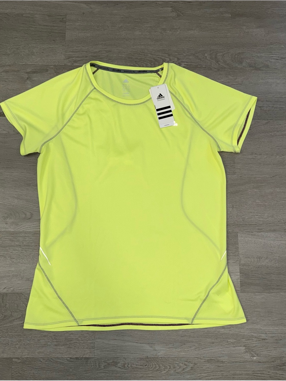 adidas Bright Yellow Athletic Short Sleeve Tee